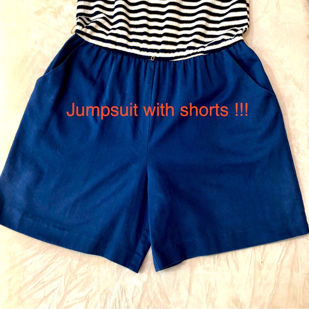 PETITE FOCUS Vintage Nautical Romperjacket combo Blue gold white 6P - Picture 11 of 16